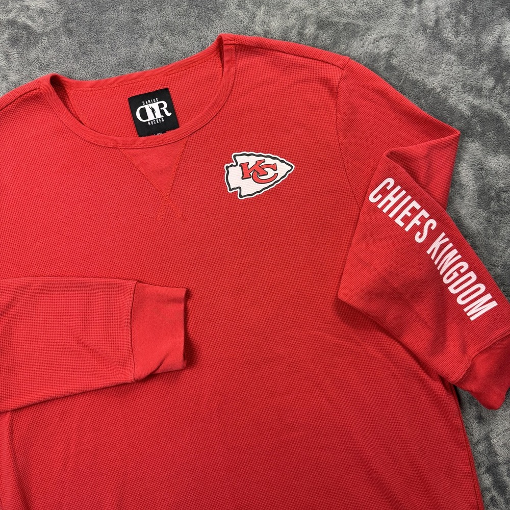Darius Rucker Kansas‎ City Chiefs Mens XXL Red Waffle Knit Thermal Long Sleeve